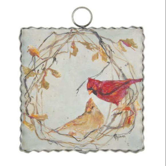 Round Top Fall Cardinal The Round Top Collection | Accents | Mini Wreath With Cardinals Print ...
